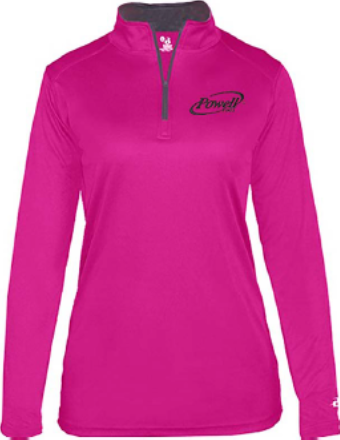 Women's Long Sleeve 1/4 Zip performance pullover.